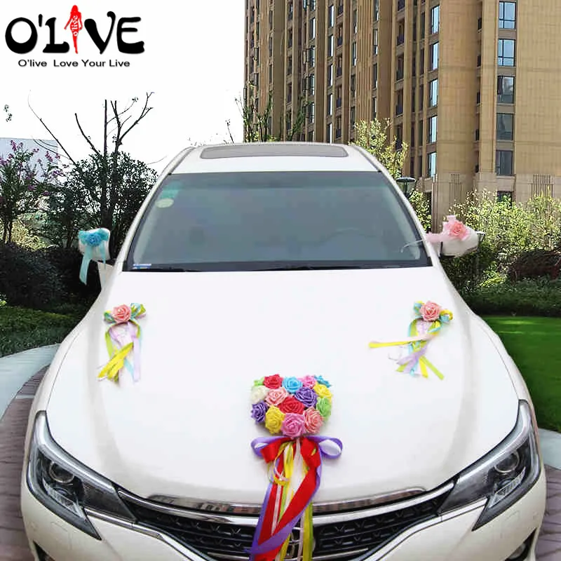 Buy HOT Artificial Flower Wedding Car Decoration Knot