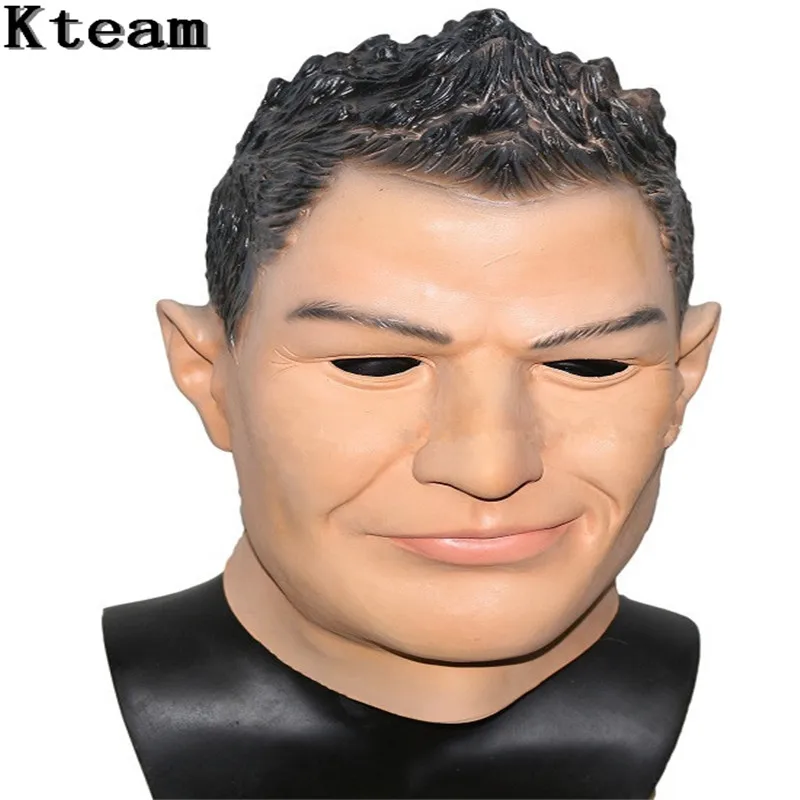 

2019 Realistic halloween figure dance party masquerade celebrity masks C Ronaldo face masks Adults Cosplay football star mask