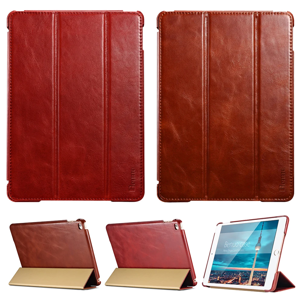 Benuo For iPad Mini 4 Cover Genuine Leather Ultra thin Folding Case