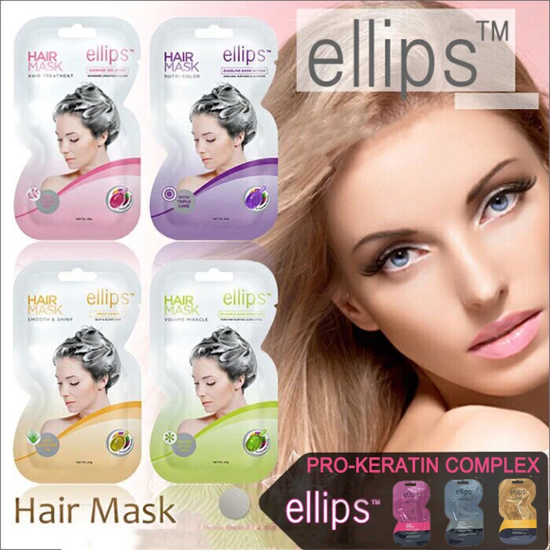 Ellips Viatmin кератиновая восстанавливающая маска для волос, крем для увлажнения сухих поврежденных волос, средство против выпадения волос