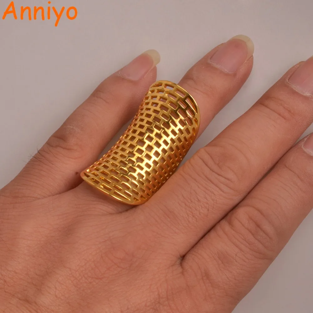 

Anniyo Trendy Have Personality Big Ring for Women Gold Color Charm Party Jewelry African/Ethiopian/Arab Items #063902