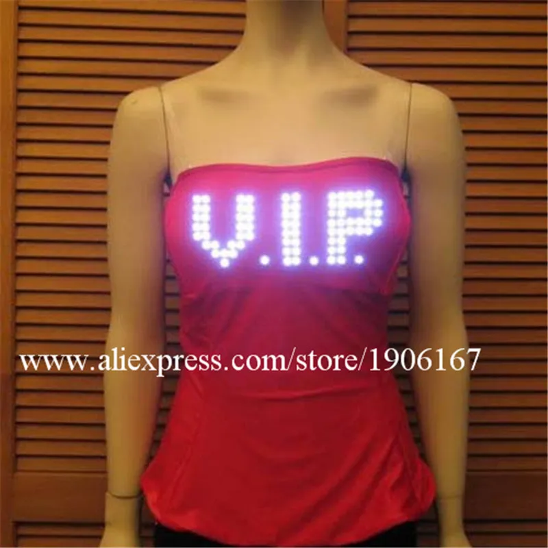 New Led Light Up Luminous Glowing Costume Camisole Clothes Stage Performance Women Vest Clothing Costume Novelty Gift01