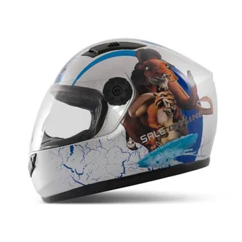 

2018 New Winter warm Cartoon series Full Face Kids Motorcycle Helmets Child electric Moto Casque Safety helmet with Scarf