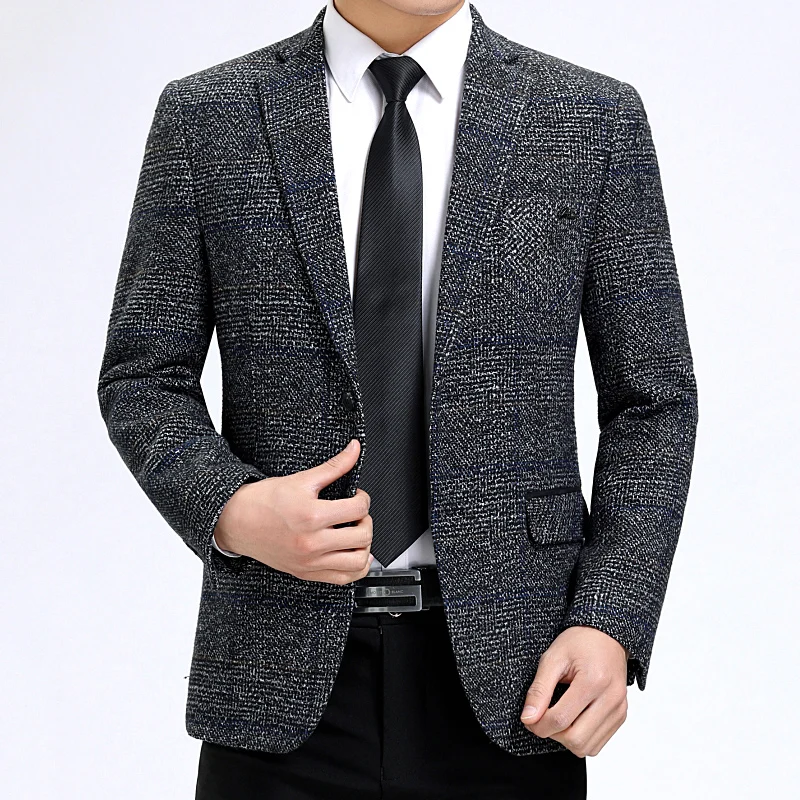 Batmo 2022 new arrival high quality smart plaid casual blazer men,men's casual suits,men's jackets plus-size M-3XL 507