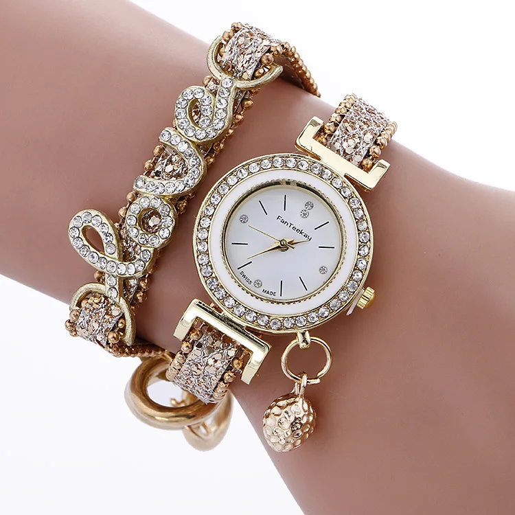 Hesiod Свадебные Роскошные любовь кристалл женские наручные часы браслет часы для женщин оптом