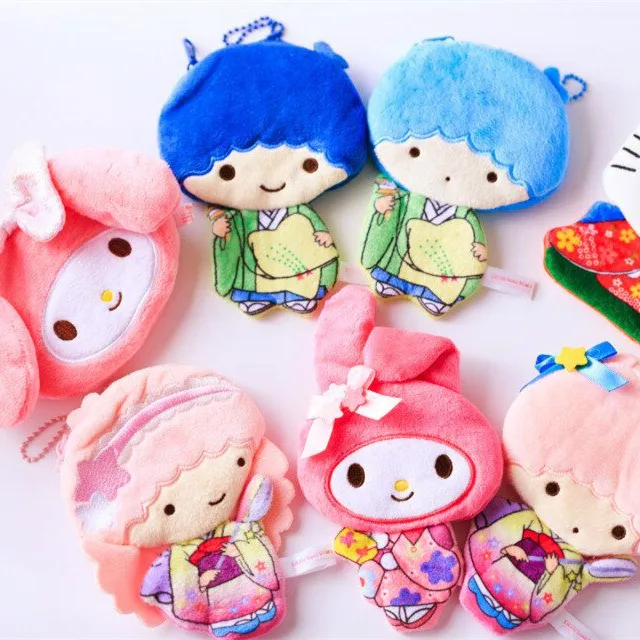 Мультфильм рисунок «Hello Kitty» My Melody маленьких Две звезды плюшевые портмоне сумка милые дети кошелек Kawaii брелок сумка для детей подарки