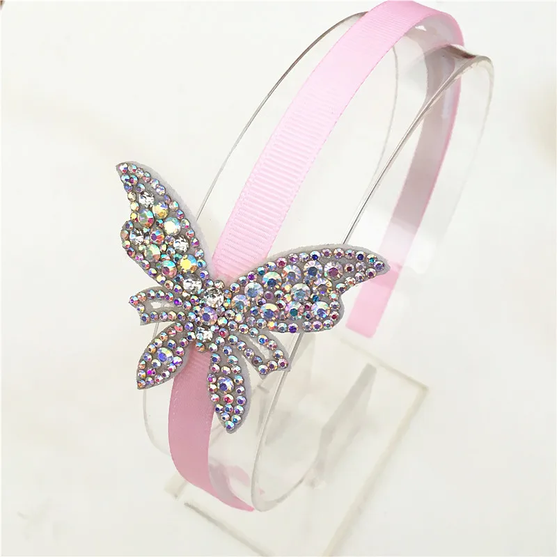 Children's Hot Sale Hair Band Butterfly Twinkling Hairpins Shiny Rhinestone Hairband For Lovely Head hoop for Hair Accessories