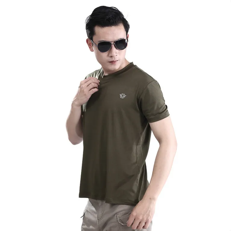 

Free shipping men short sleeve sweat and breathable sports PMC quick dry tshirt 409