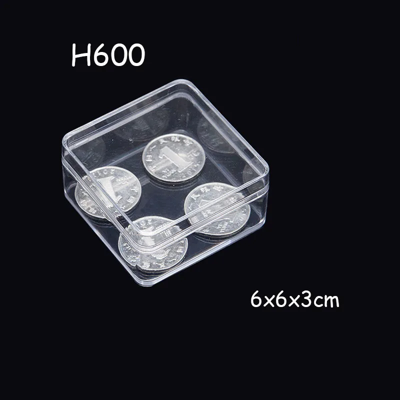 22 размера маленькие квадратные прозрачные PS пластиковые коробки для хранения для мини ювелирных изделий/бусин/поделок Чехол Контейнер дисплей упаковочная коробка - Цвет: H600  6x6x3cm