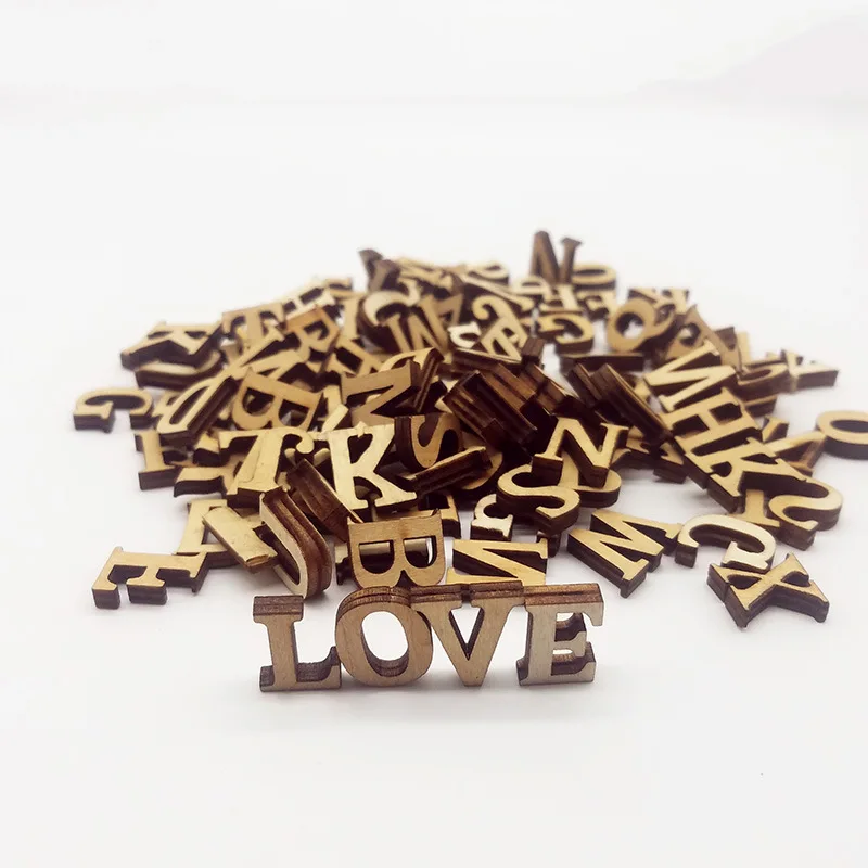 100Pcs/Set 16mm DIY Hand decorated Wood Chips Wooden Color Mixed