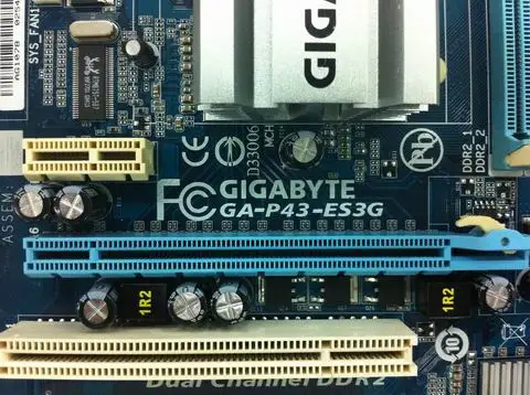 Для Gigabyte GA-P43-ES3G REV 1,0 1,1 оригинальная б/у материнская плата P43-ES3G P43 LGA 775 DDR2(желтый синий случается