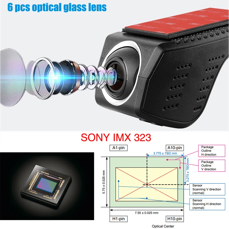 US $72.99 Ainina WiFi hidden car dvr camera recorder for BMWToyotaHondaBenzFord etc 24 hours parking mode Night vision Car dashcam