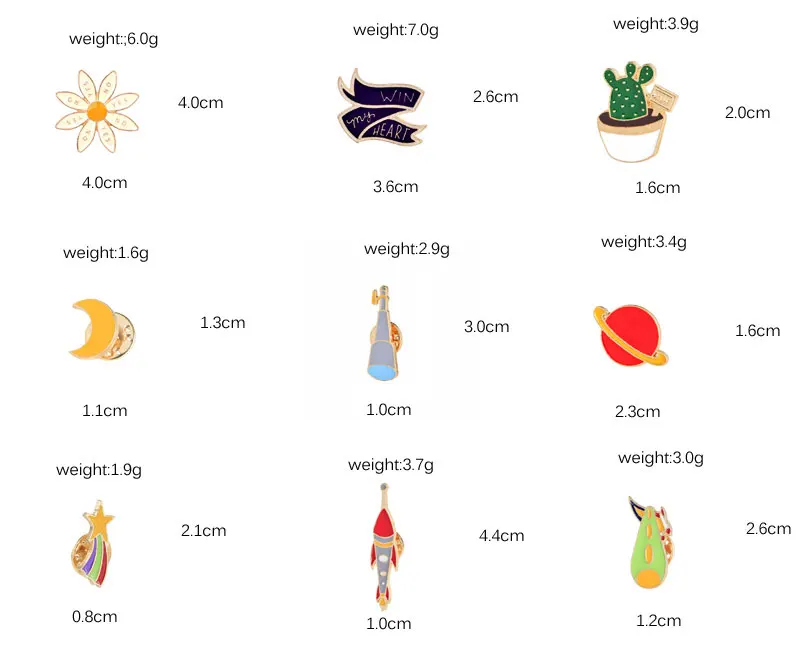 5-8 шт./компл. эмали штырь кактуса растений очки кошки Рейнбоу Рокет стрелка музыкальная нота принтом в виде бананов, брошь значок булавки на лацканы броши