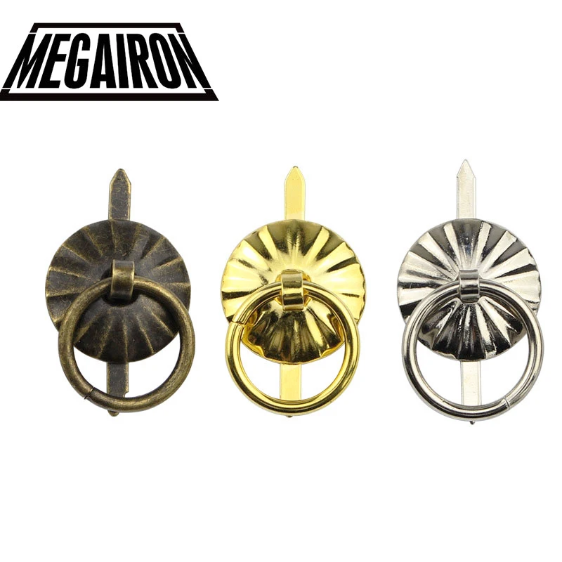 

MEGAIRON 10Pcs Vintage Jewelry Box Handles Mini Drawer Ring Pulls Iron Case Handles and Dresser Pulls 19mm 0.74"