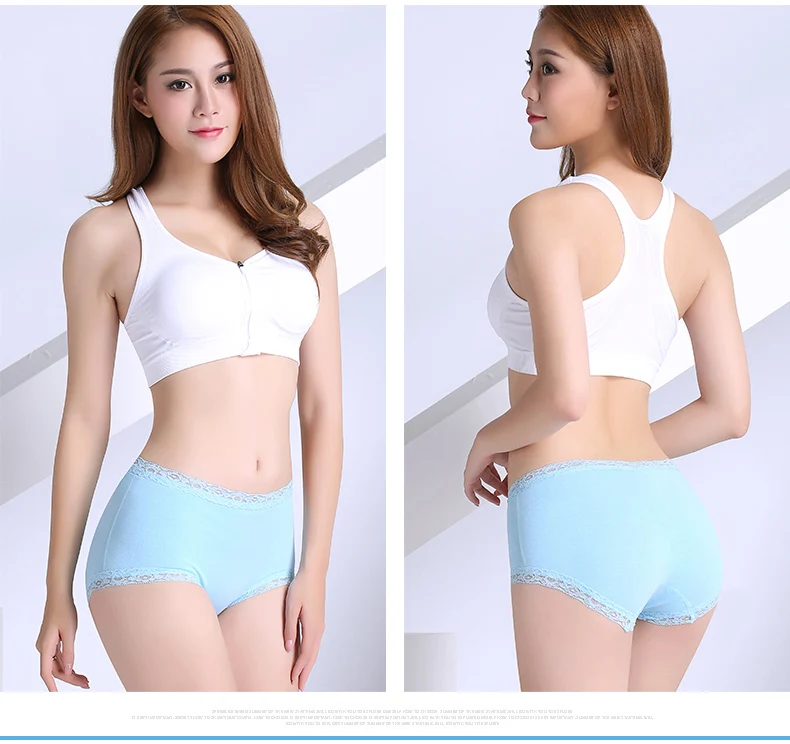 4pcs Plus Size XXL Women Confort Cotton Underwear Seamless Sexy Lace Panties Briefs for Women Underpants Lingerie Knickers 08