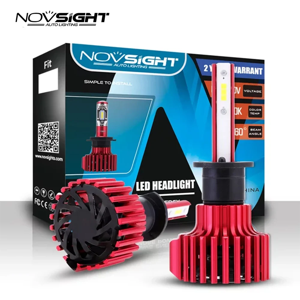 Novsight HB4 светодиодный светильник для автомобиля H4 H1 h3 h8 H9 hb3 hb4 Авто налобный фонарь