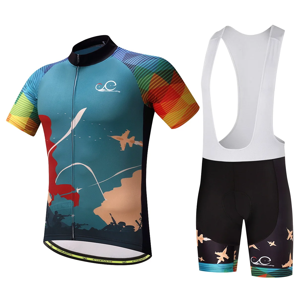 05 bib short set CYCEARTH Pro Team Лето Велоспорт Джерси Набор дышащая одежда MTB для велосипедистов одежда для велоспорта Одежда для горного спорта Майо Ropa Ciclismo - Цвет: 05 bib short set