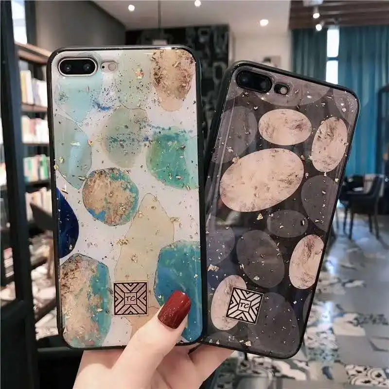 Phone Case For iPhone X XS Max XR Luxury Glitter Gold foil Soft TPU Silicone Cover coque 7 8 plus 6 6s Plus | Мобильные телефоны и
