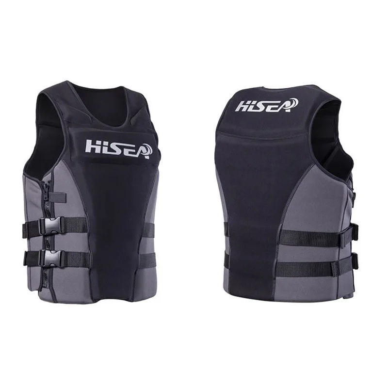 

HISEA 45KG-85KG Neoprene Profession Life Vest Adjustable Adult Fishing Surfing Drifting Buoyancy Life jacket Swimming Clothing Q