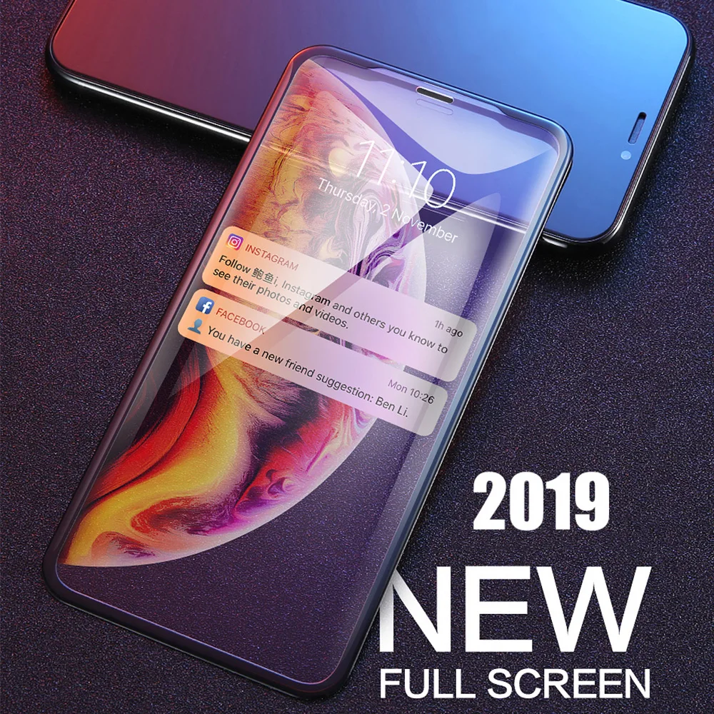 2 упаковки 9D закаленное стекло для iPhone 11Pro Max X XS Max XR Защита экрана для iPhone 7 8 6 6S Plus защитное устройство стеклянная крышка