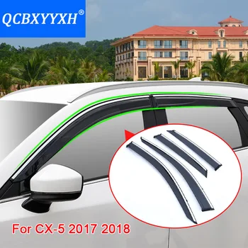 

Car Styling Awnings Shelters 4pcs/lot Window Visors For Mazda 2th CX-5 2017 2018 Sun Rain Shield window trim Stickers Covers
