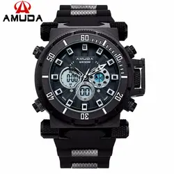 Amuda топ люксовый бренд часы мужчины аналого-цифровой двойной дисплей мужские наручные часы led спортивные водонепроницаемый relogio masculino