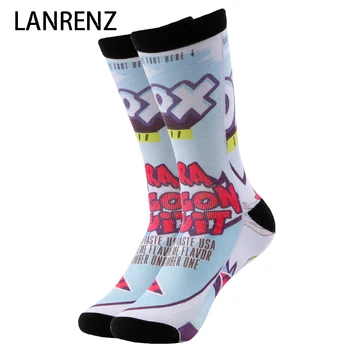 

2020 music Waves comic prints Men and women fashion Funny socks 3d printed socks 200 knitting oil painting compression socks