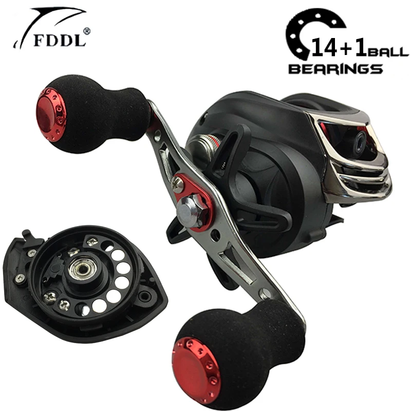 

FDDL 14+1bb BALL BEARINGS 6.3:1 Metal Bait Casting Fishing Reels low profile reel Feeder Fishing Reel BaitCasting Reel shimano