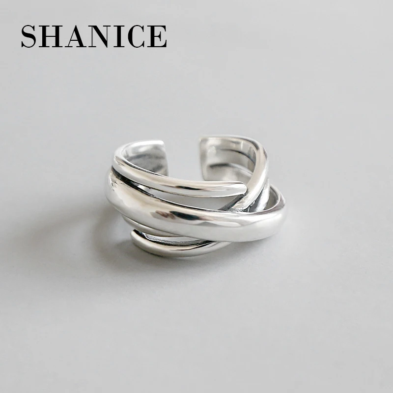 SHANICE, модное ювелирное изделие, серебро 925, ювелирное изделие, многослойное обмоточное обручальное кольцо, 925 пробы, серебряные кольца, bague femme