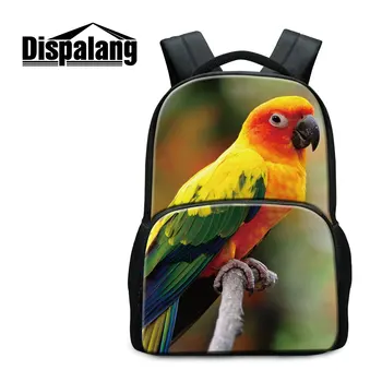 

Dispalang Colorful Bird Printing Backpack For Teenage Girls Boys Pet Parrot School Bags Parakeet Animal Bookbag Mochila Rucksack