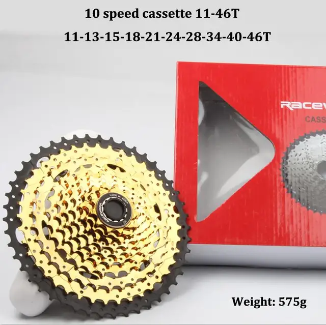 RACEＷORK 10 Speed Cassette 11-42T 11-46T 11-50T gold MTB Mountain Bike Bicycle Flywheel For BMX Shimano m6000 Cassette 10 Speed 11-46T