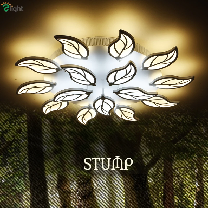 Modern Leaf Led Ceiling Chandeliers Lamp Lustre Acrylic Bedroom