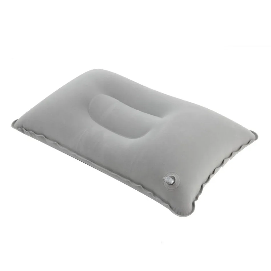 1 шт для любителей активного Портативный складной воздушная надувшая Подушка Двусторонняя Флокированная подушка для путешествие самолет Hotel - Цвет: Gray