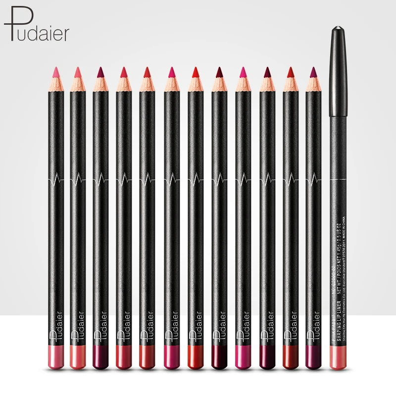 

12 Colors/set Lips Makeup Matte Lip Liner Silky Mate Lipstick Pencil Perfect Lip Shaping Lipliner Pen Make up Cosmetics Lip Balm