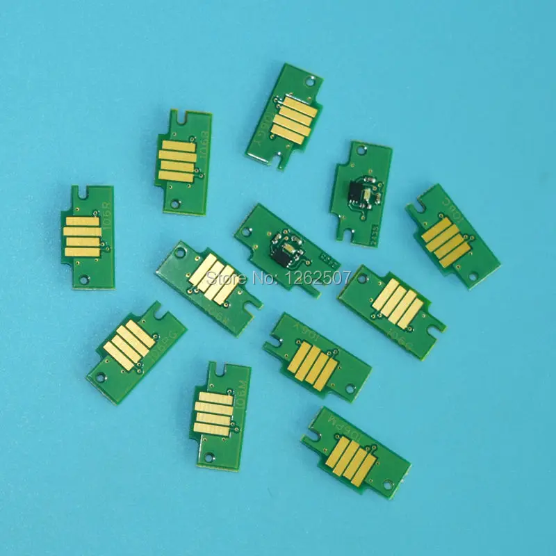 

Show ink level! PFI-101 Chips 12colors cartridge chips arc reset for Canon IPF5000 Refillable ink cartridges