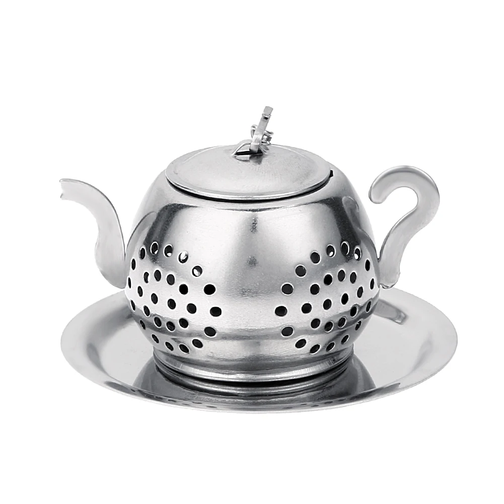 Чайный заварочный стальной рассыпной чайный горшок форма заварки чайных листьев с поддоном удобный фильтр для питья специй травяной фильтр посуда для напитков инструменты