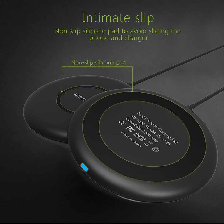 !ACCEZZ 7.5W Fast Qi Wireless Charger For iPhone X 8 8 Plus 10W Waterproof Quick Charging For Samsung Galaxy S8 S9 Plus S7 Edge (12)