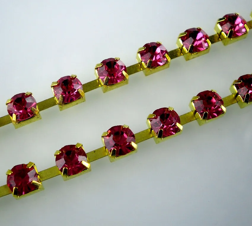 rose SS30 модный костюм с аппликацией 6 мм хрустальные стразы из золотистого металла чашки отделка с захватами, одежда на свадьбу, декоративная цепочка, то на 2 размера больше - Цвет: rose