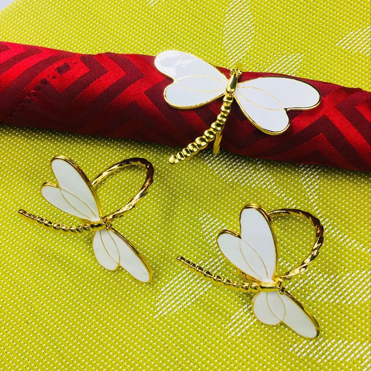 

4PCS alloy modeling napkin ring napkin buckle new Chinese-style simple modern model room decoration
