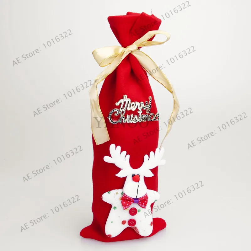 1 шт./пакет красное вино крышка бутылки сумки украшения вечерние Санта Клаус Рождественское украшение «Снеговик» поставки