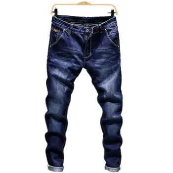 

2019 Fashion New Men's Casual Boutique Slim Washed White Denim Trousers / Men's Stovepipe Pencil Stretch Denim Trousers
