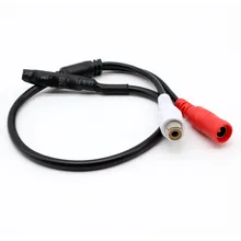 2 шт. микрофон аудио видеонаблюдения микрофонный кабель адаптер RCA выход звука 12 В DC для камеры видеонаблюдения