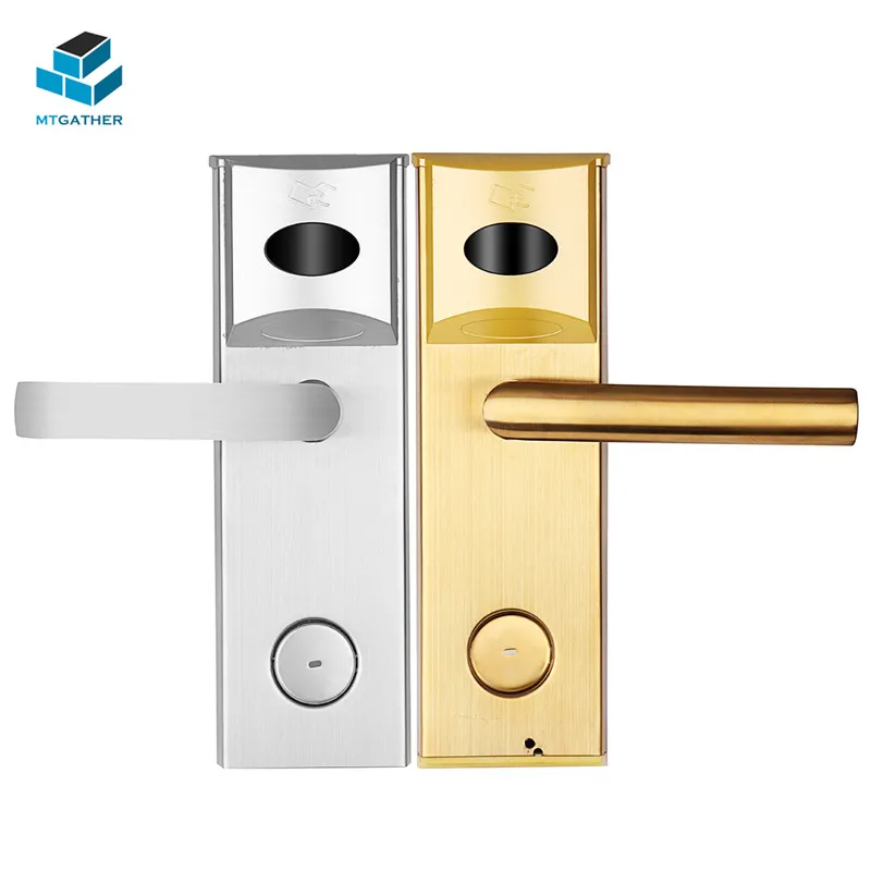 

MTGATHER Gold/Silver Smart Handle Door Lock Intelligent Electronic Sensor Door Locks With One Total Card Four Daughter Cards