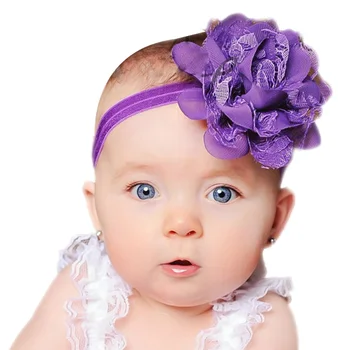 

JRFSD 12pcs/lot Newborn Flower Headband Girls Hair Bands Elastic Polyethersulfone Hair Accessories For Girls H080