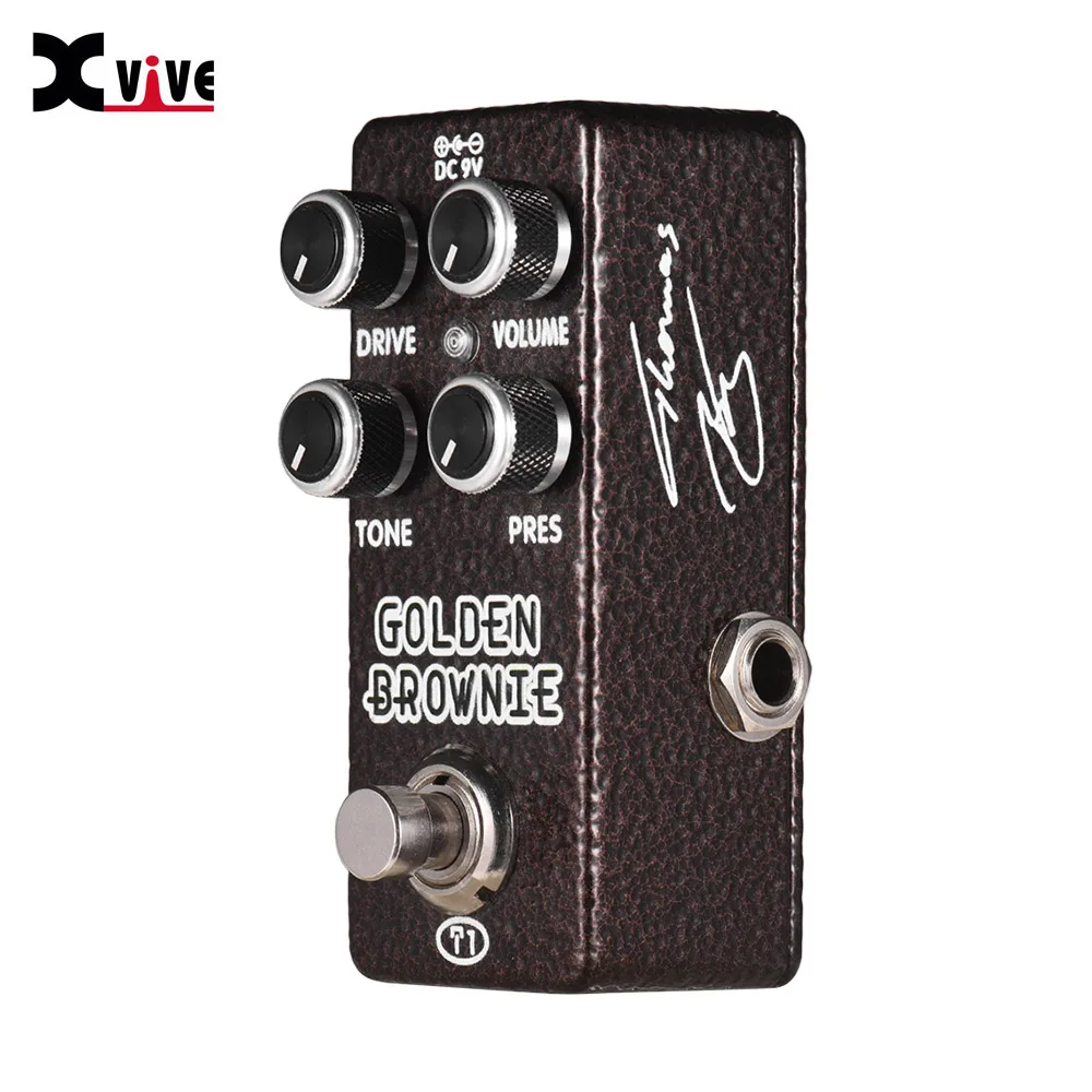 Педаль для гитарных эффектов XVIVE T1 GOLDEN BROWNIE Distortion полностью металлический корпус