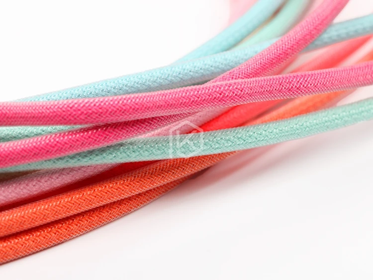 Colored sleeved Nylon USB Cable mini USB port Gold-plated connectors 1.2m length 6 colors blue pink