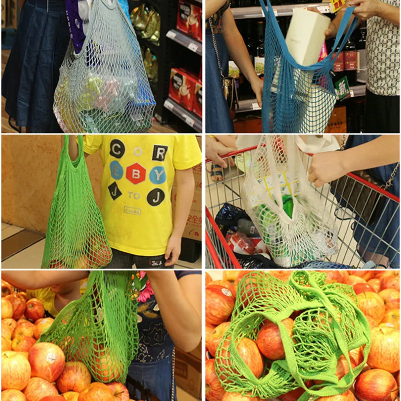 Кухня Сетчатая Сумка для шопинга многоразовая струнная сумка для хранения фруктов женская сумка для покупок сетчатая тканая сумка Магазин продуктовая сумка