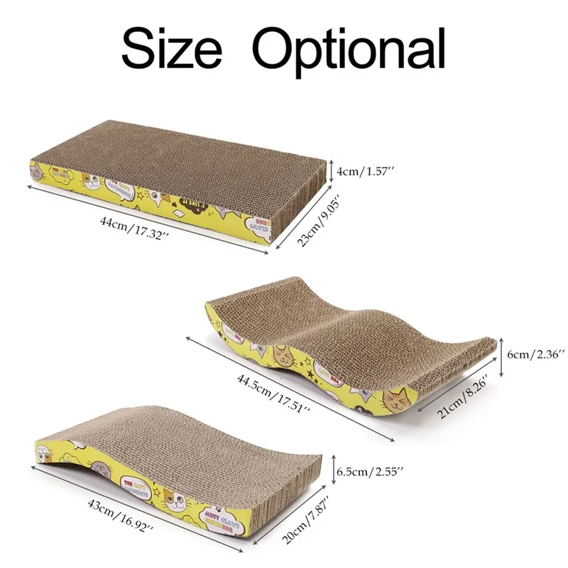 Cat Scratch Board Straight/S/W Shape Big-size Double-sided Durable Pet Scratcher Pad Bed Mat With Catnip Toy Claw Care Cat Toy Cat Scratch Board Straight/S/W Shape Big-size Double-sided Durable Pet Scratcher Pad Bed Mat With Catnip Toy Claw Care Cat Toy