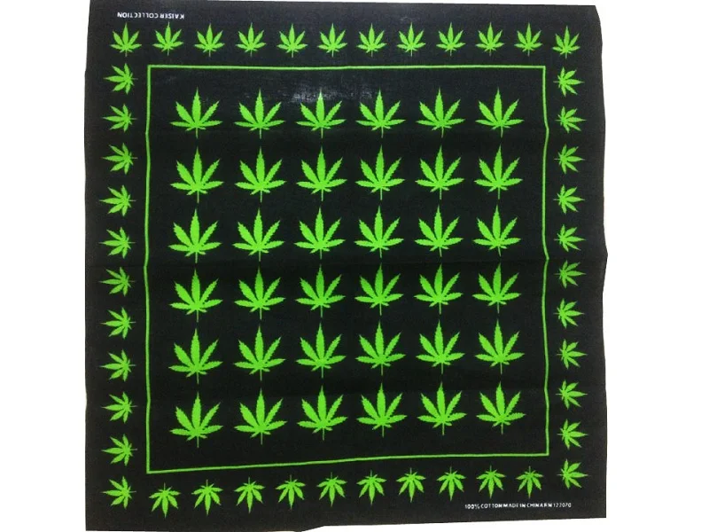 FOXMOTHER Hip Hop Punk Cotton Reggae Jamaica Green Weed Leaf Bandana Headwear For Mens - Цвет: J