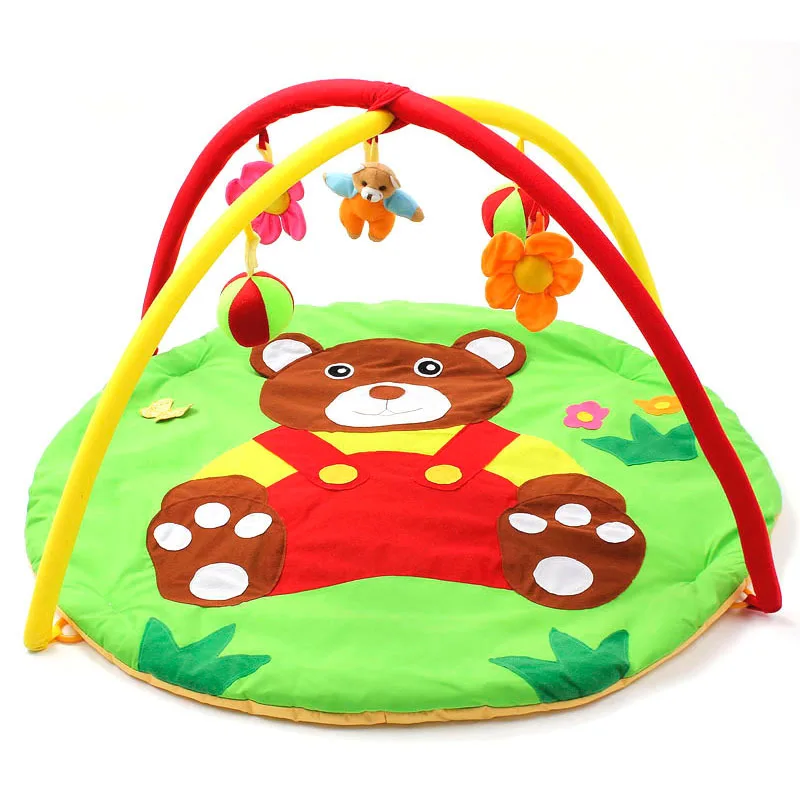 

soft Little Bear Pattern Baby Play Mat Newborns Games Blankets Educational Carpet Toy Baby Activity Gym with Pendant Bell